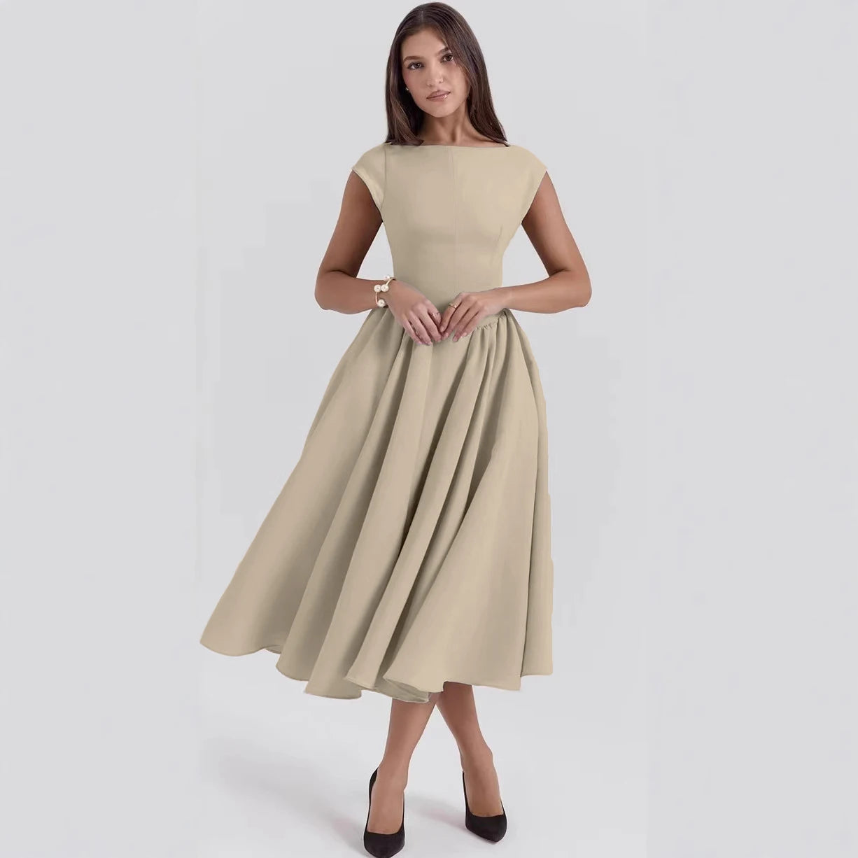 Genevieve Pleated Midi Dress